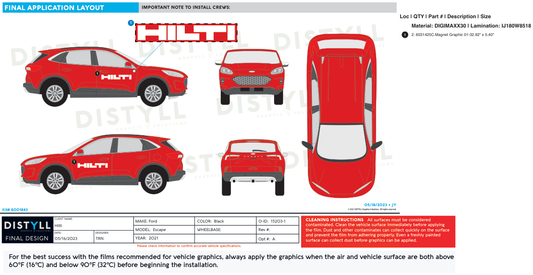 Hilti, Ford, Escape, 2023, Magnet Door Logos