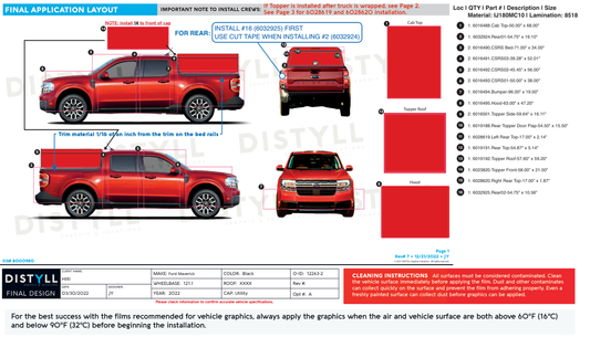 Hilti, Ford Maverick, 121_1 WB, Topper, Black, 2022-, Tiles