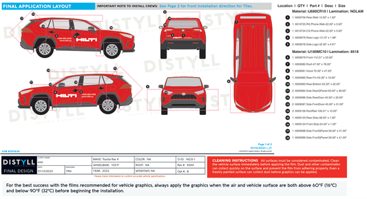 Hilti, Toyota, rav4, 105_9in WB, 2023, Full Wrap Tiles and Canada Spots
