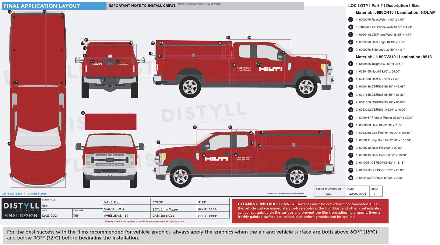 Hilti, Ford, F250, SuperCab, 8ft Bed w Topper, 2024