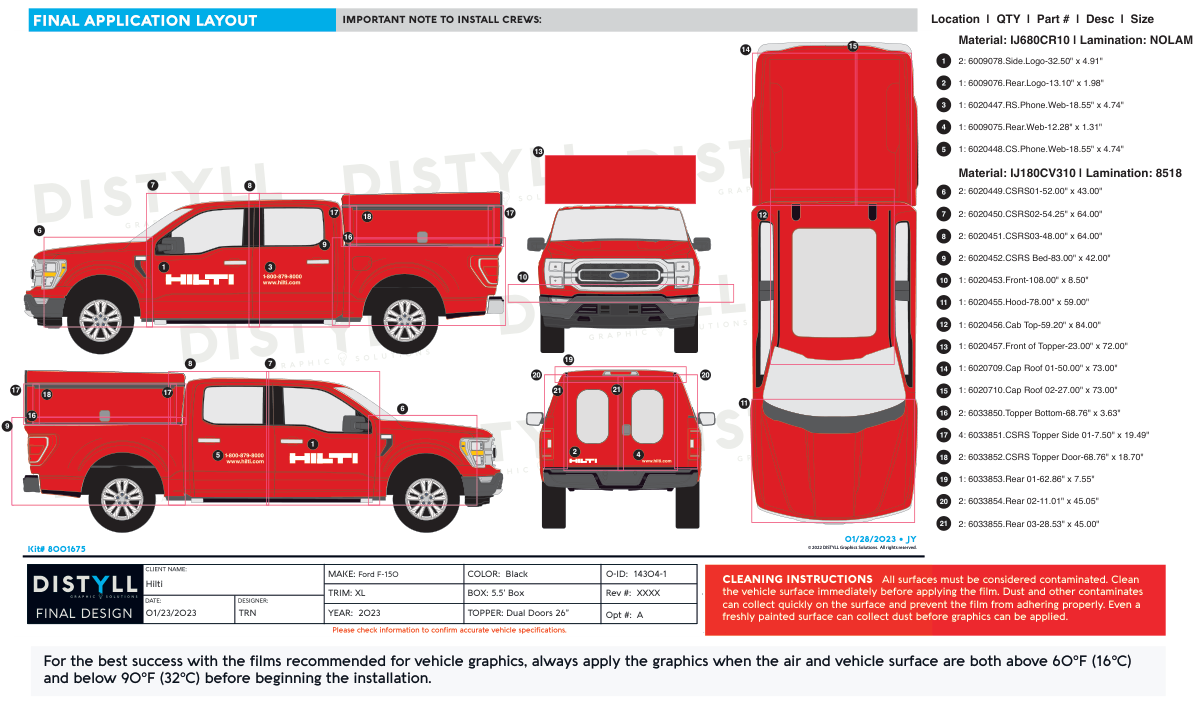 Hilti, Ford, F150, 5_5 Bed, Dual Doors 26in Topper, Full Wrap with Spots, 2023