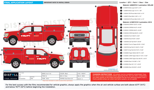 Hilti, Ford, F150, 5_5 Bed, Dual Doors 26in Topper, Full Wrap with Spots, 2023