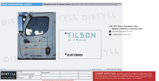 Tilson, Truck Door Logo Decal, USDOT