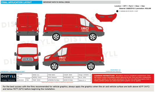 Hilti, Ford Transit, Mid Roof, 130WB, 2020, New York Door Logo Kit