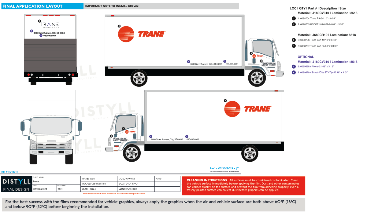 Trane, Isuzu, Cab-over NPR, 20ft Box – Distyll