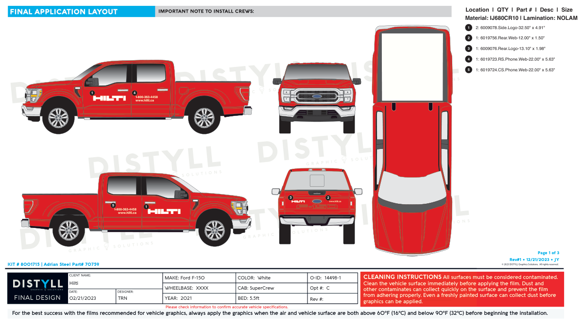 Hilti, Truck Universal Overlay Kit, Canada