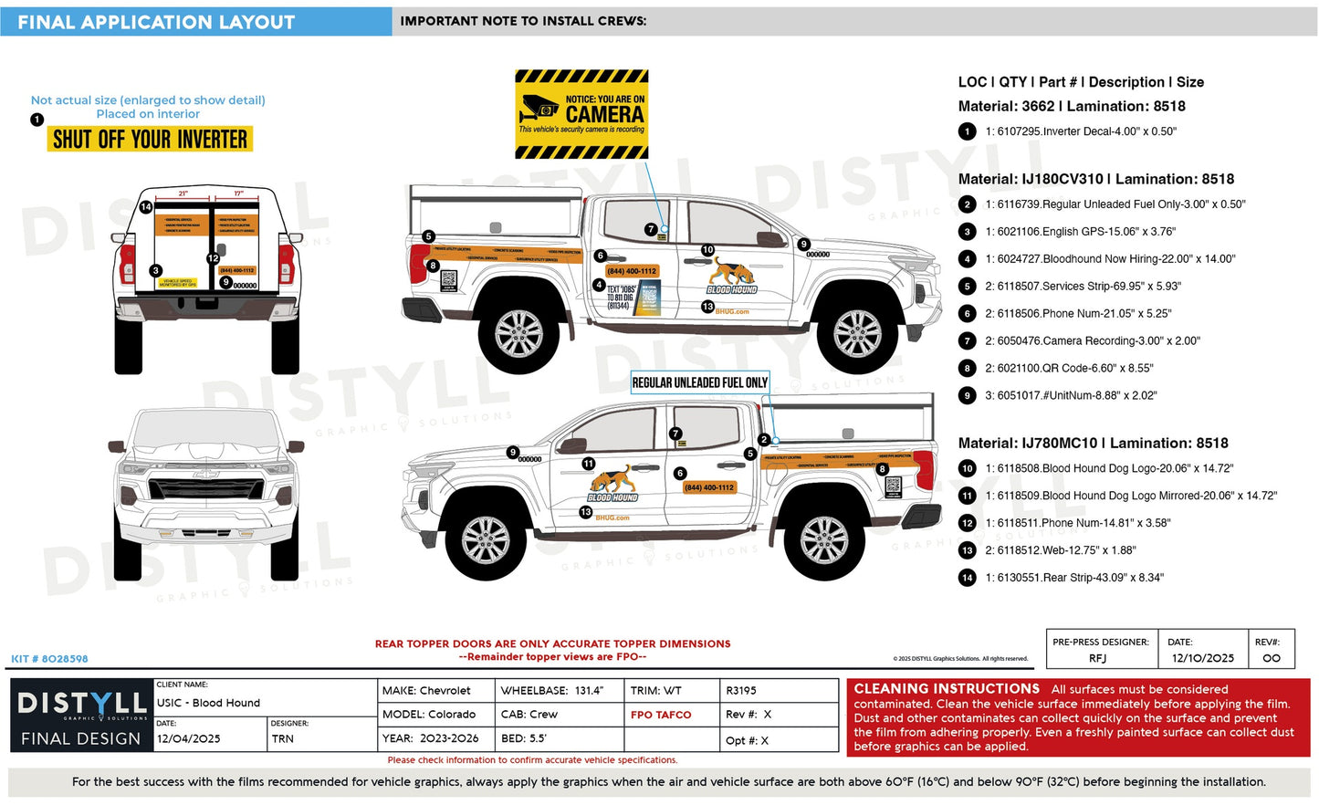 Blood Hound, Chevy, Colorado, WT, Crew Cab, 5ft Bed, 131WB, 2026, Tafco Walk In Topper