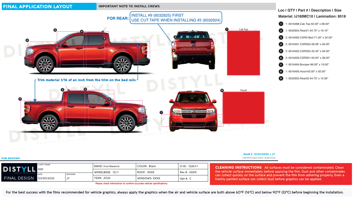 Hilti, Ford Maverick, 121_1 WB, Black, 2022-, Tiles