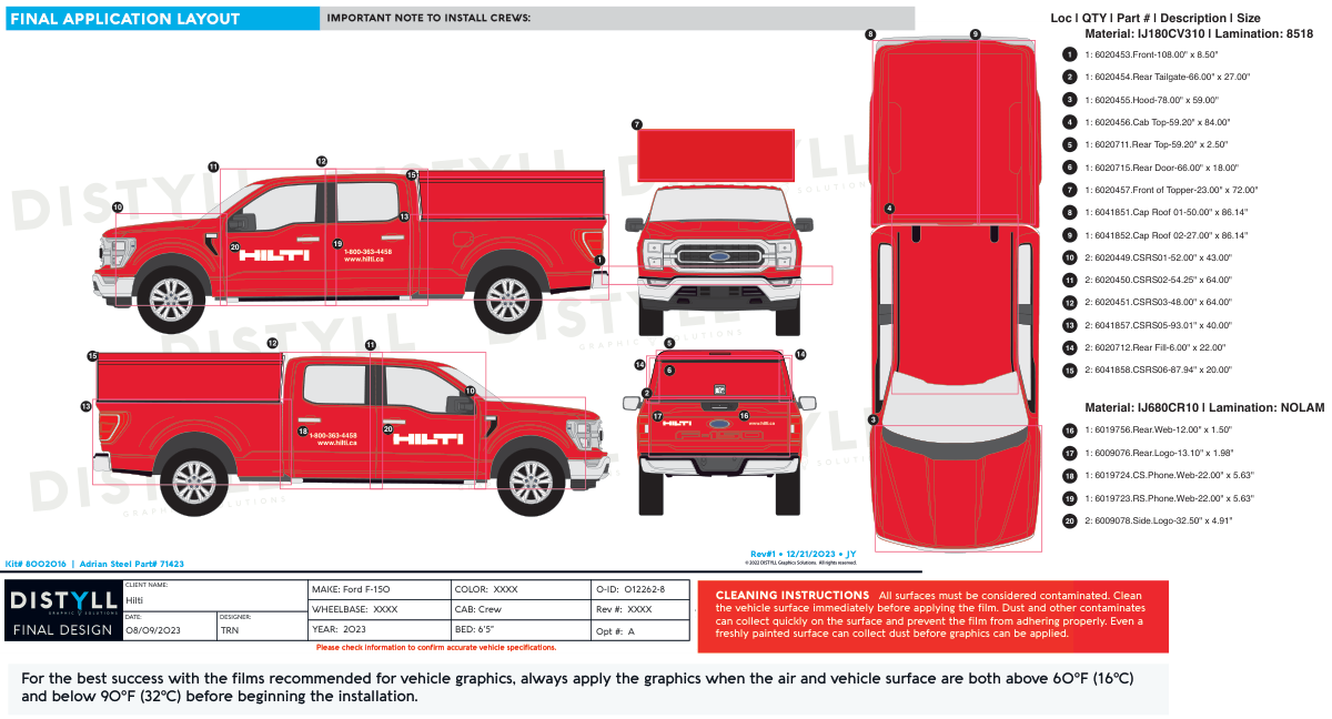 Hilti, Ford F150, Crew Cab, 6ft5in Box, Topper, Full Wrap with Canadian Spots