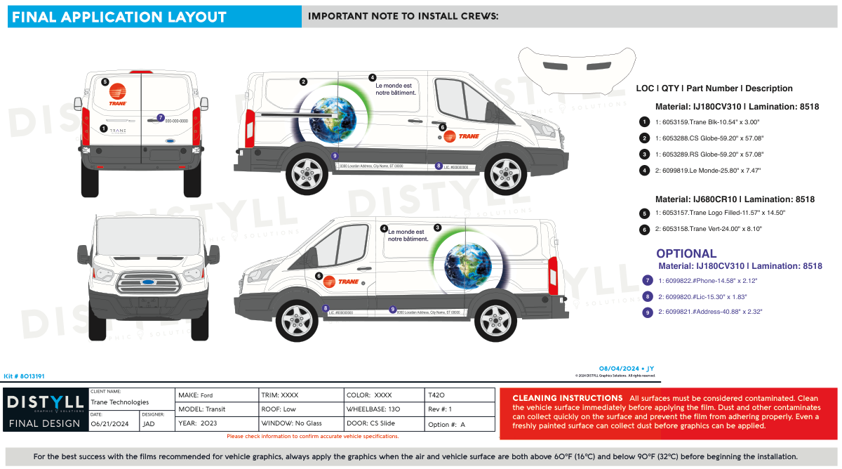 TRANE, Canada, French, Ford, Transit, LR, 130WB, NG
